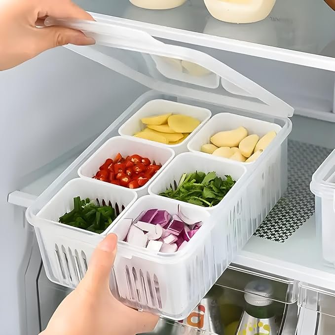 6 Compartment Fridge Storage Organiser