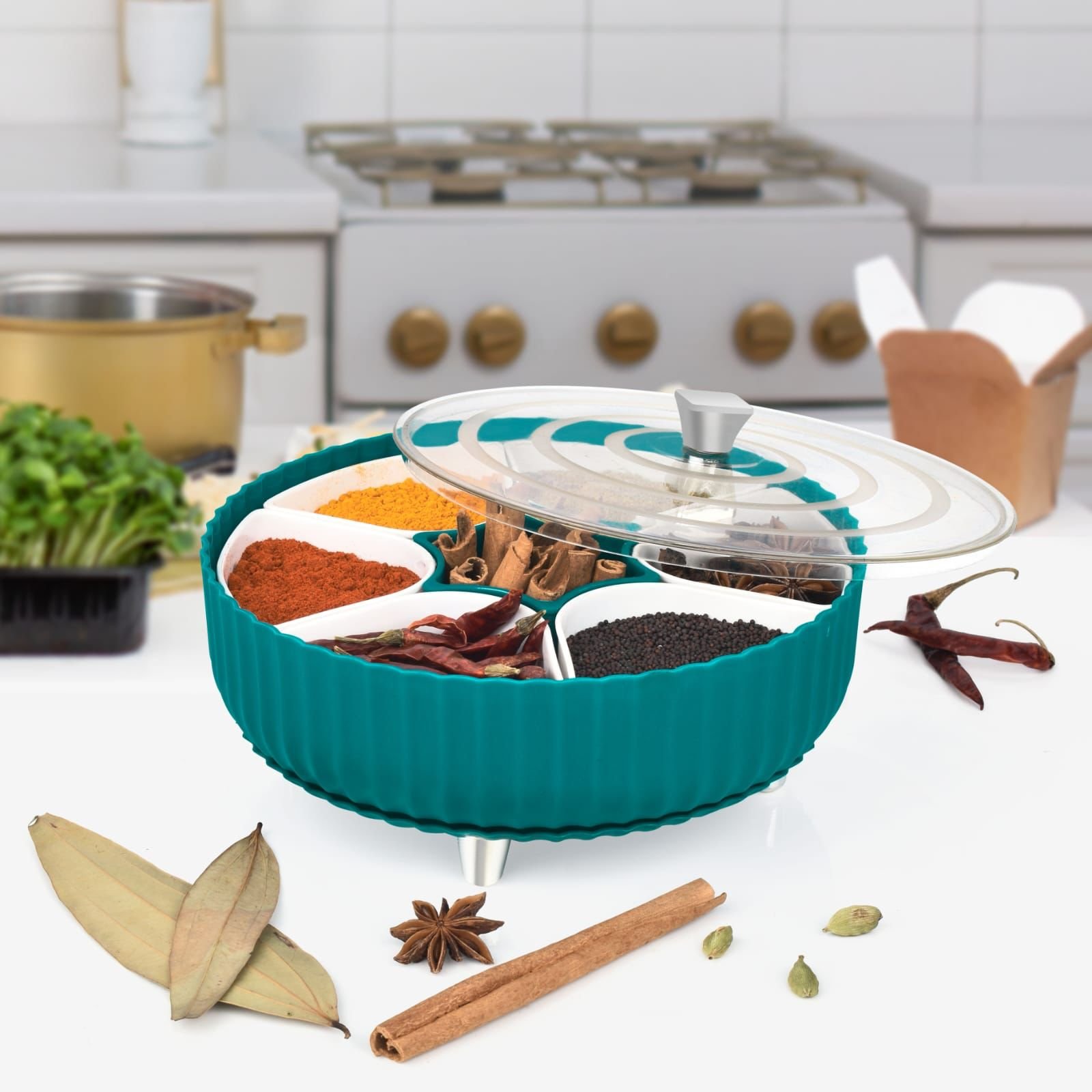 360° Revolving Premium Storage Masala Box (Multi Color)