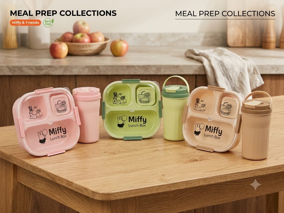 Miffy Premium Lunch Box with bottle (Combo) Bopp Packing